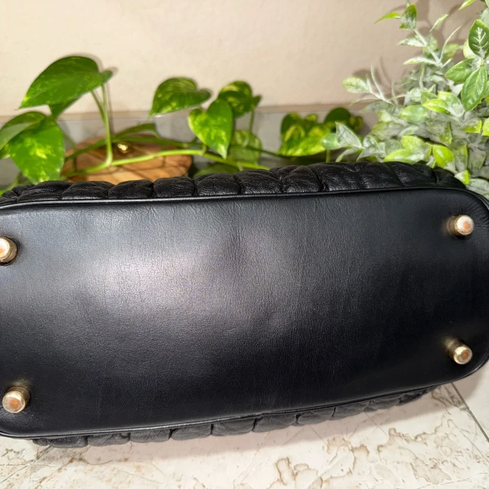 Coach Ally Satchel Quilted Black Leather Bag - Picture 7 of 11